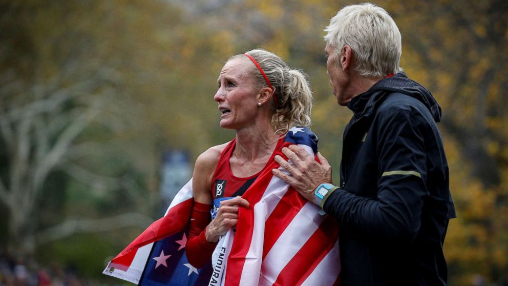 PHOTO: Shalane Flanagan of the U.S. wins the women's race of the New York City Marathon in New York, Nov. 5, 2017.