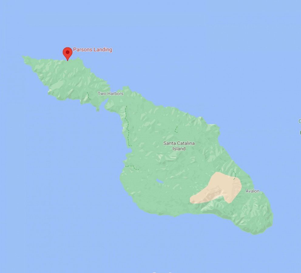 PHOTO: A map shows the location of Parson's Cove on Catalina Island.