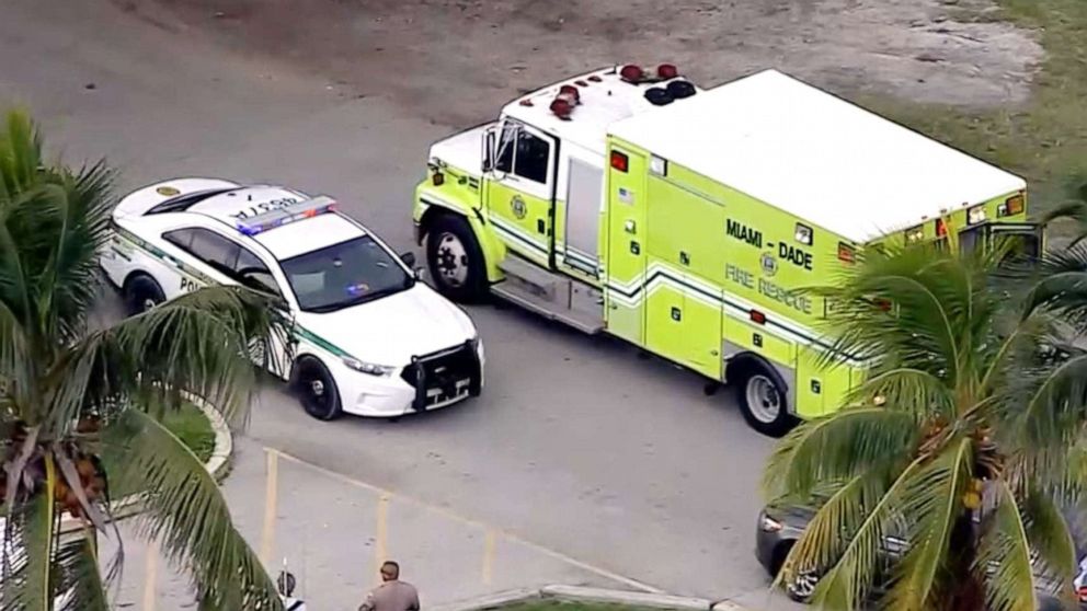PHOTO: Authorities respond to the scene of a reported shark attack in Miami.