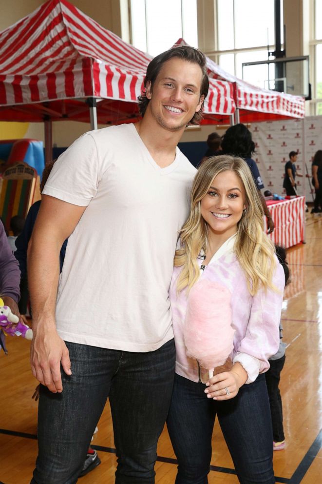 PHOTO: Andrew East and Shawn Johnson attend an event at St. Vincent De Paul Center on Aug. 15, 2018 in Chicago.