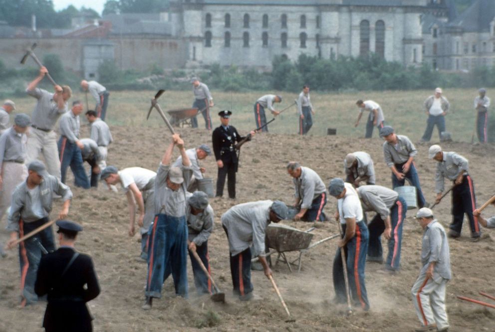 PHOTO: Prisoners work in a field in a scene from the film "The Shawshank Redemption."