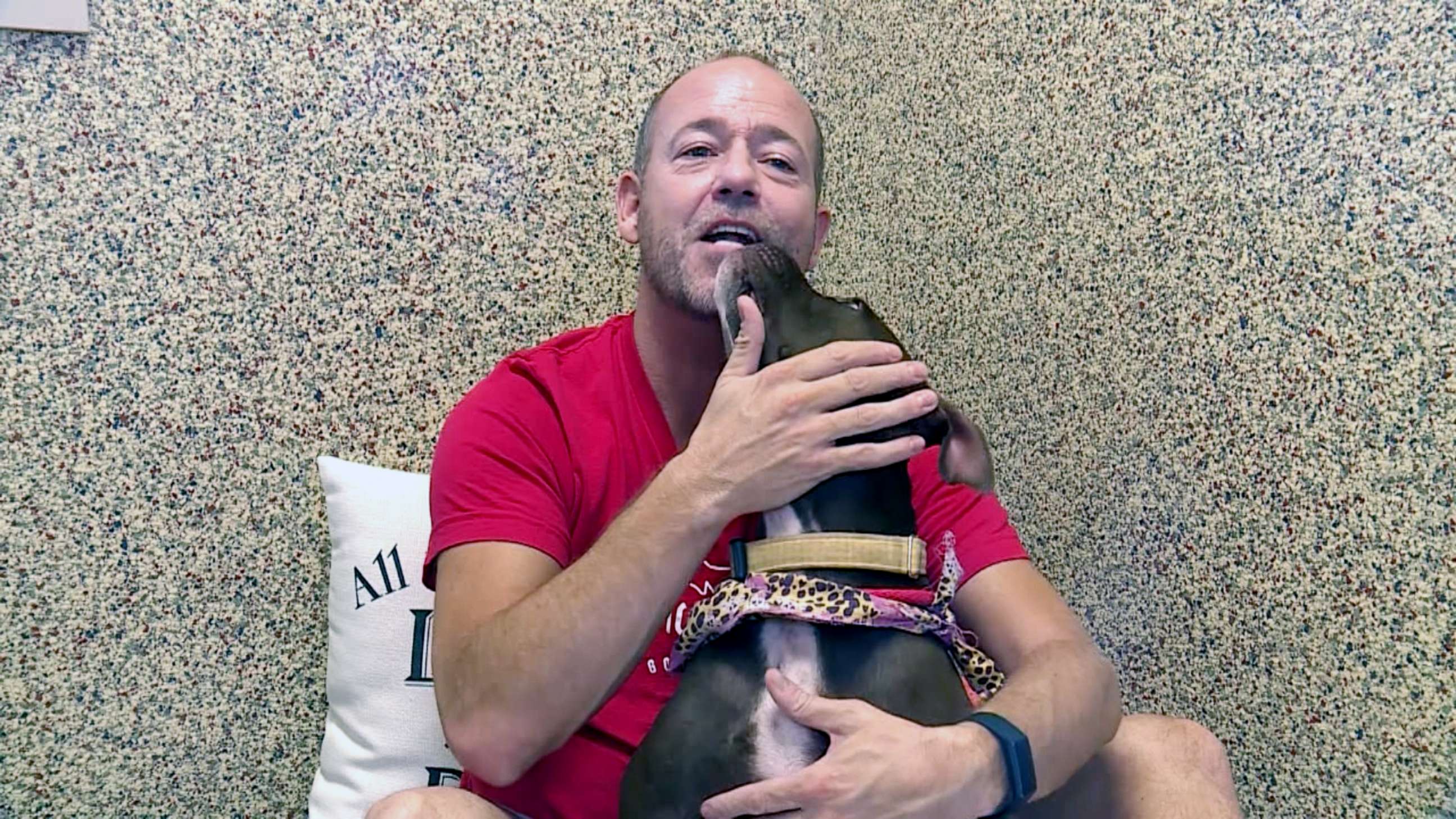 PHOTO: Scott Poore said he will stay with Queen in the shelter until she finds her "forever home."