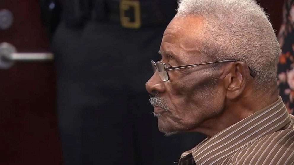 PHOTO: On June 13, 2019, Wake County Sheriff Gerald Baker apologizes to Lynn Council, 86, who says two deputies hanged him from a tree in 1952.