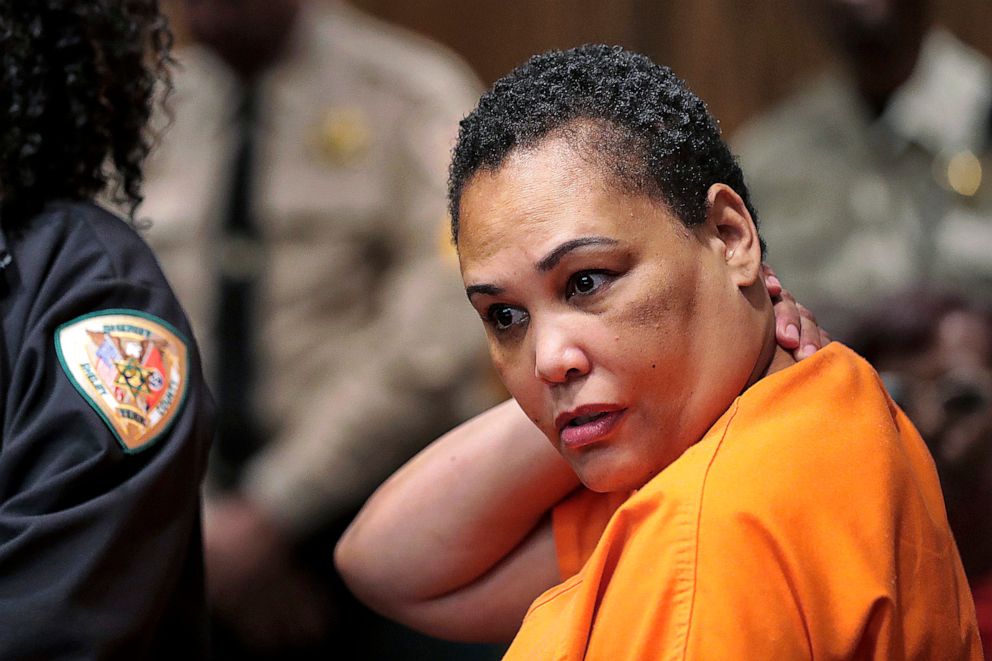 PHOTO: Sherra Wright listens as prosecutor Paul Hagerman reads a list of evidence against her during a hearing in Judge Lee Coffee's court in Memphis, Tenn., July 25, 2019.
