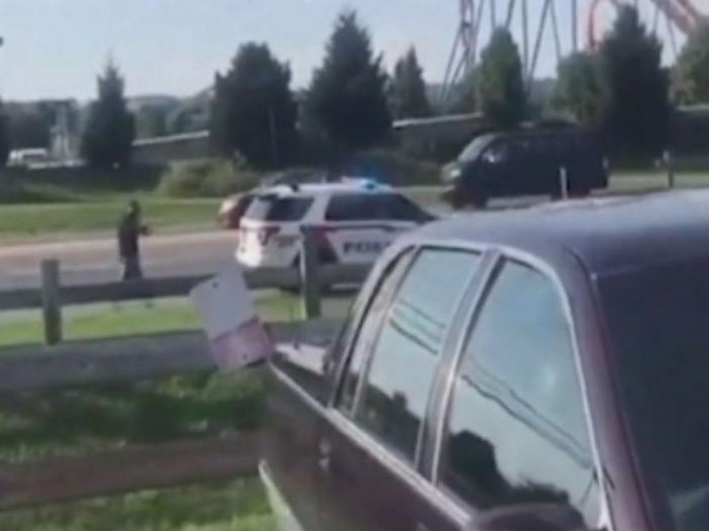PHOTO: A screen grab from a video shows police shooting a man on a road in Pennsylvania.