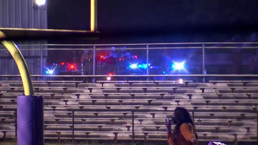 PHOTO: Authorities said a man was struck by gunfire while attending a tailgating event in the parking lot of a high school football stadium in Jefferson County, Alabama, on Sept. 24, 2021.