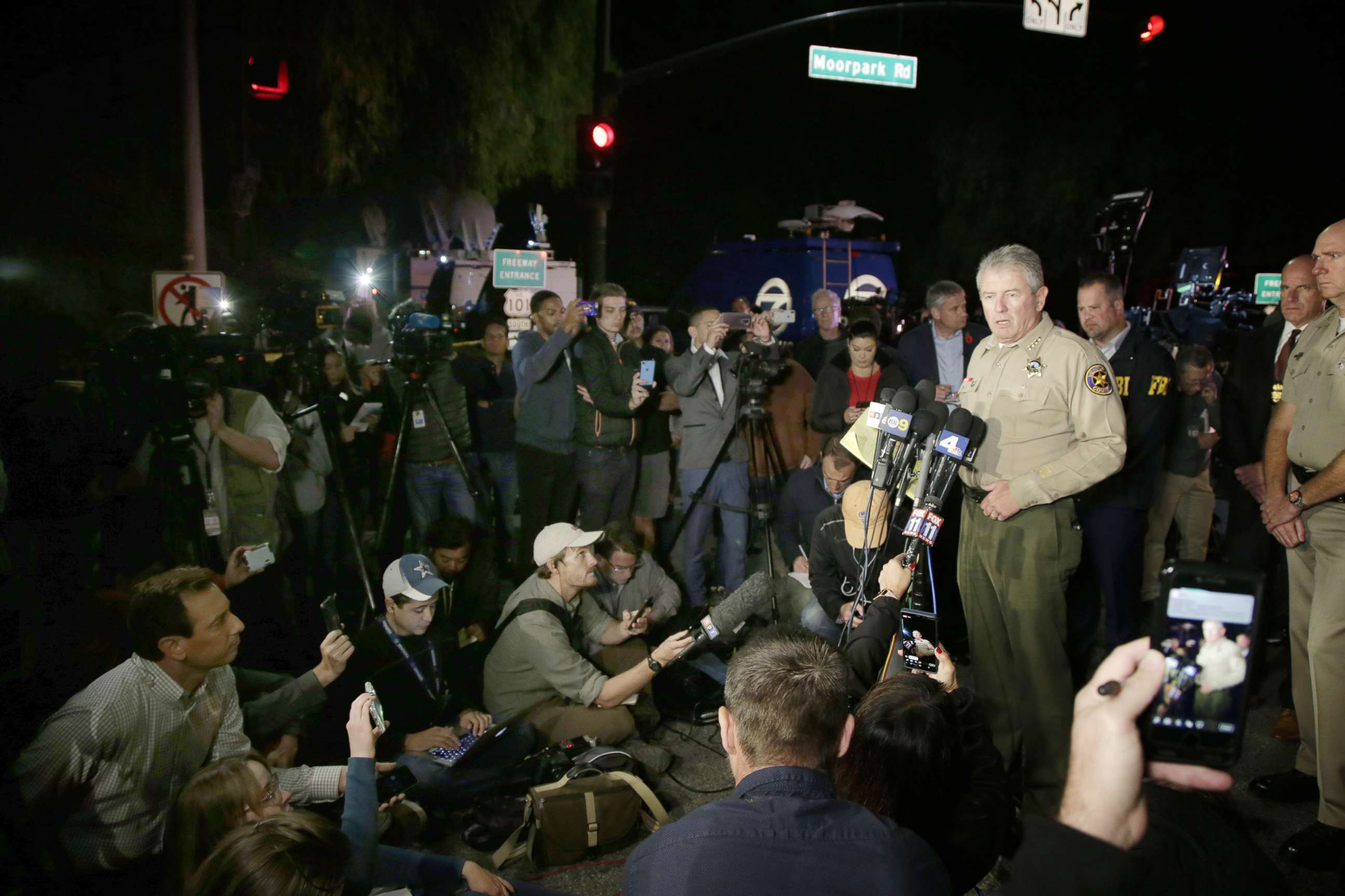 PHOTO: Ventura County Geoff Dean addresses the media about the shooting at the Borderline Bar and Grill in Thousand Oaks, Calif., Nov. 8,  2018.