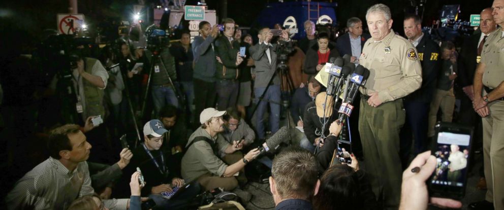 PHOTO: Ventura County Geoff Dean addresses the media about the shooting at the Borderline Bar and Grill in Thousand Oaks, Calif., Nov. 8, 2018.