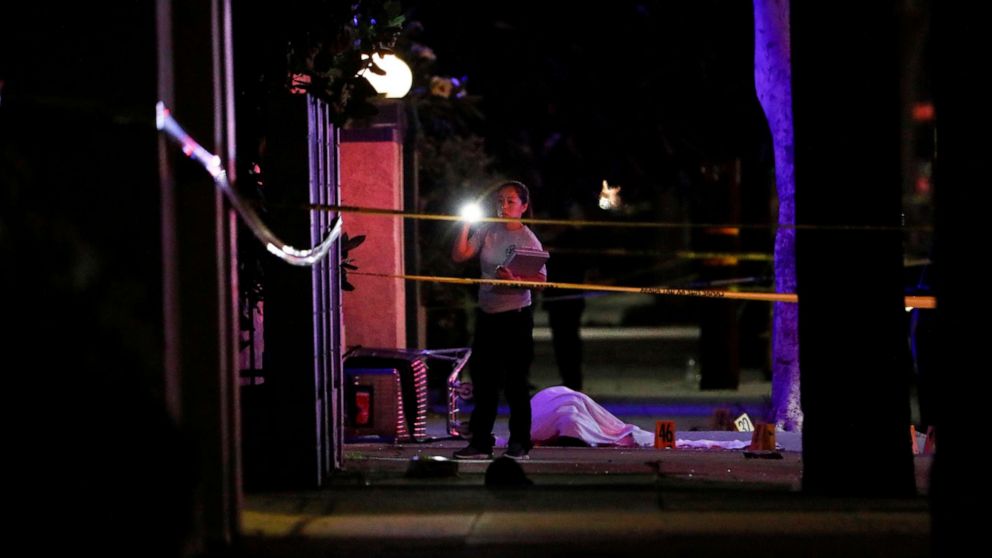 PHOTO: Investigators at a scene after a shooting on June 14, 2022 in El Monte, Calif.