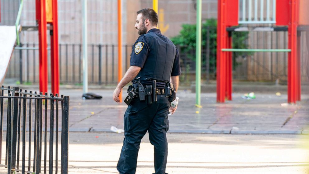 PHOTO: Police on the scene in Brooklyn on June 26, after a shooting on June 25, 2022.