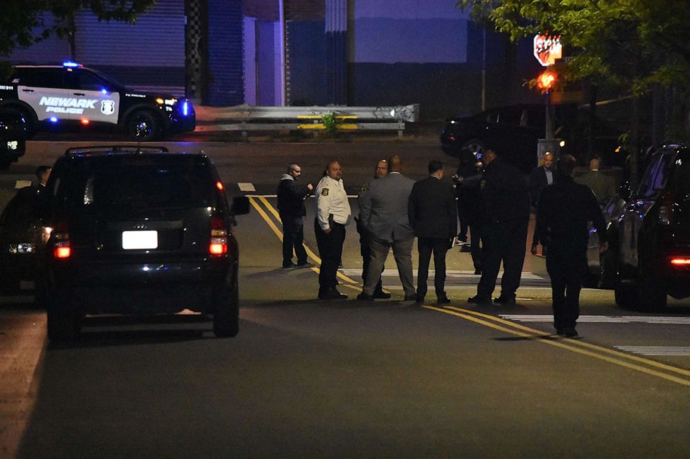 PHOTO: Police Officers at the scene of a shooting in Newark, N.J., on May 3, 2023.