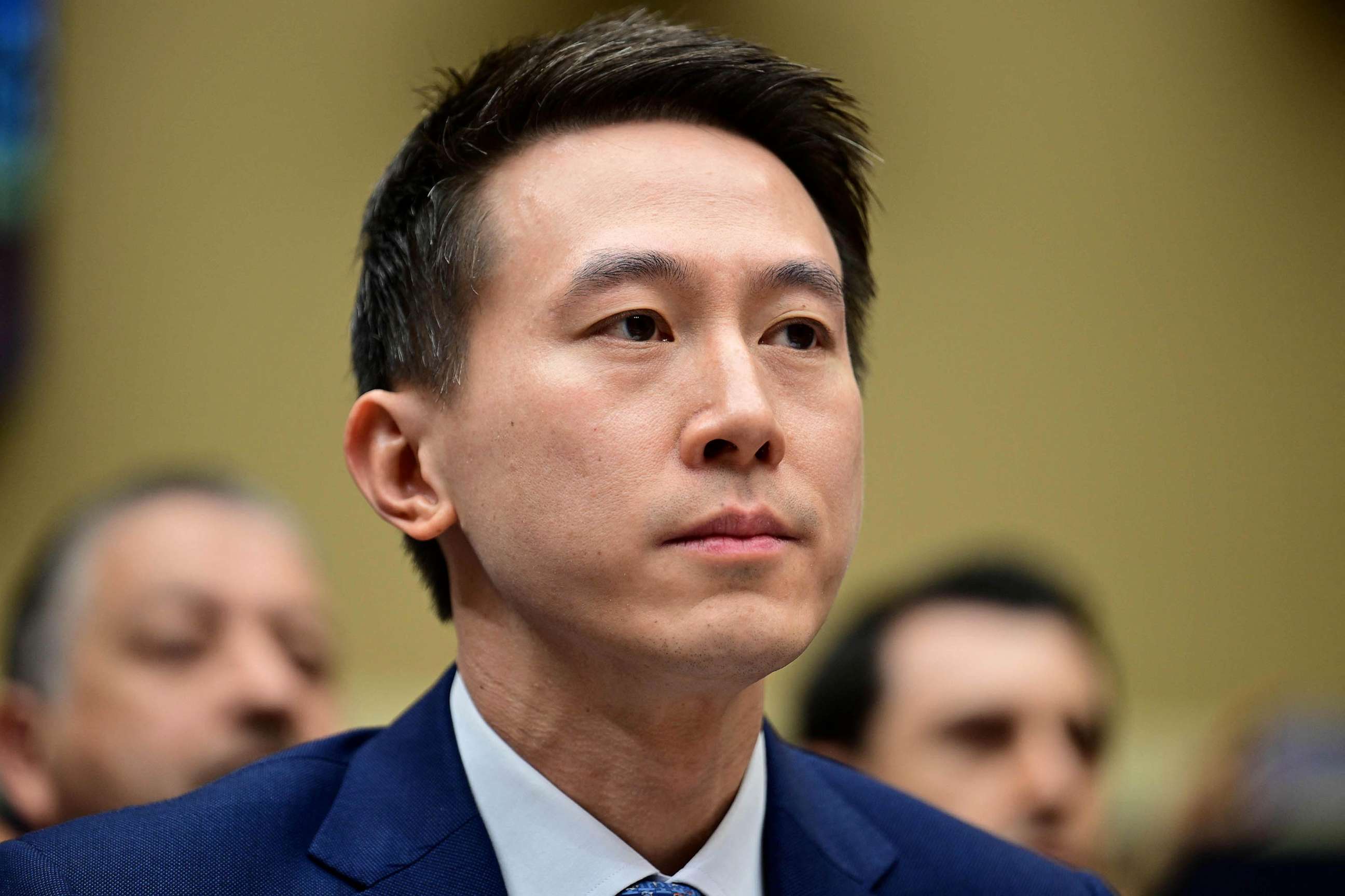 PHOTO: TikTok CEO Shou Zi Chew prepares to testify before the House Energy and Commerce Committee hearing on Capitol Hill, March 23, 2023, in Washington, DC.