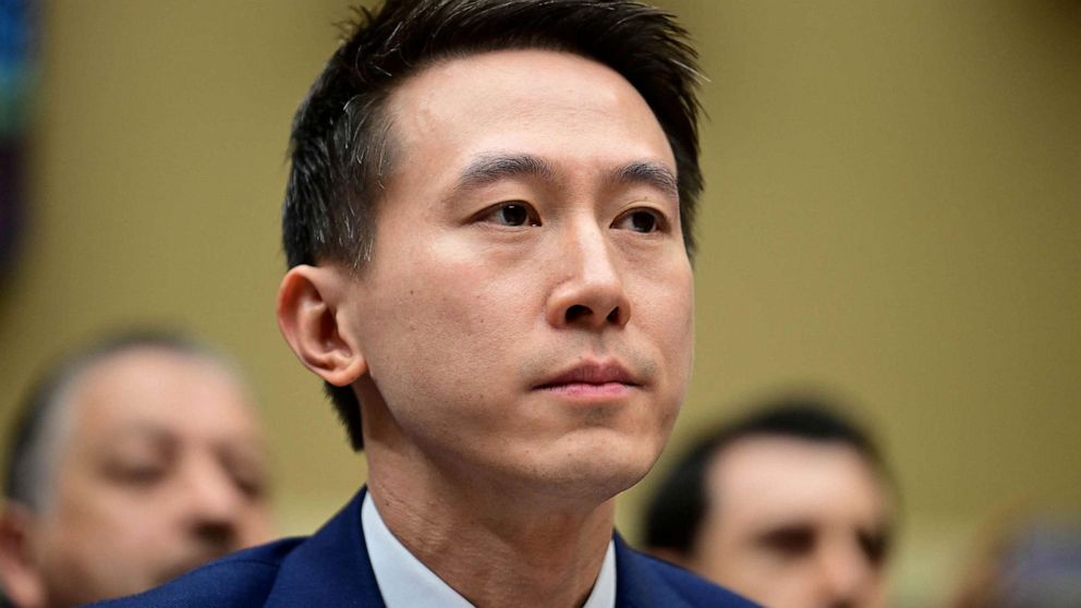 PHOTO: TikTok CEO Shou Zi Chew prepares to testify before the House Energy and Commerce Committee hearing on Capitol Hill, March 23, 2023, in Washington, DC.