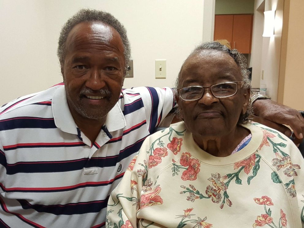 PHOTO: Randall Vandivier with his aunt Mary Louise Vandivier Powell on her 90th birthday on Nov., 29 2017.
