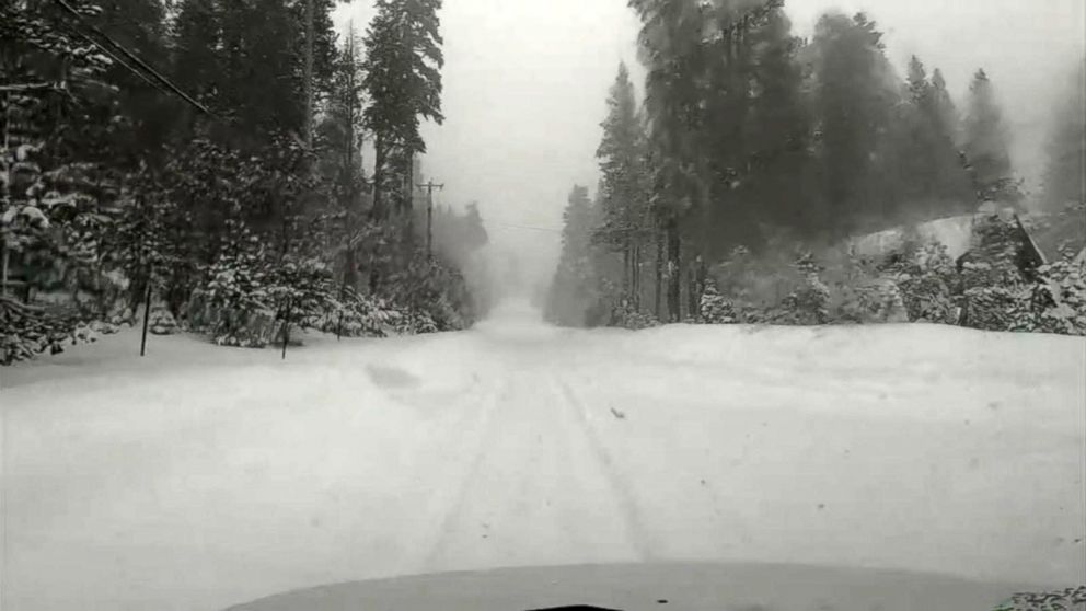 PHOTO: The Sierra Nevada Mountains has seen several feet of snow and winds gusting over 100 miles per hour.