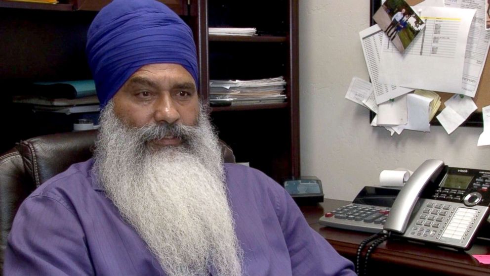 The Sikh man says his turban may have saved his life.