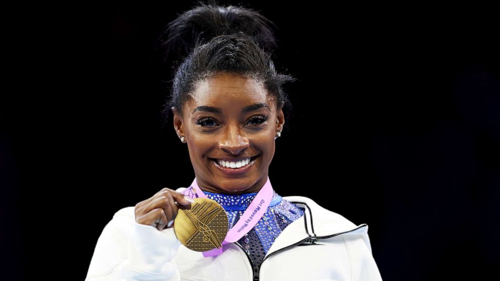 Simone Biles wins 6th world title, most decorated gymnast in