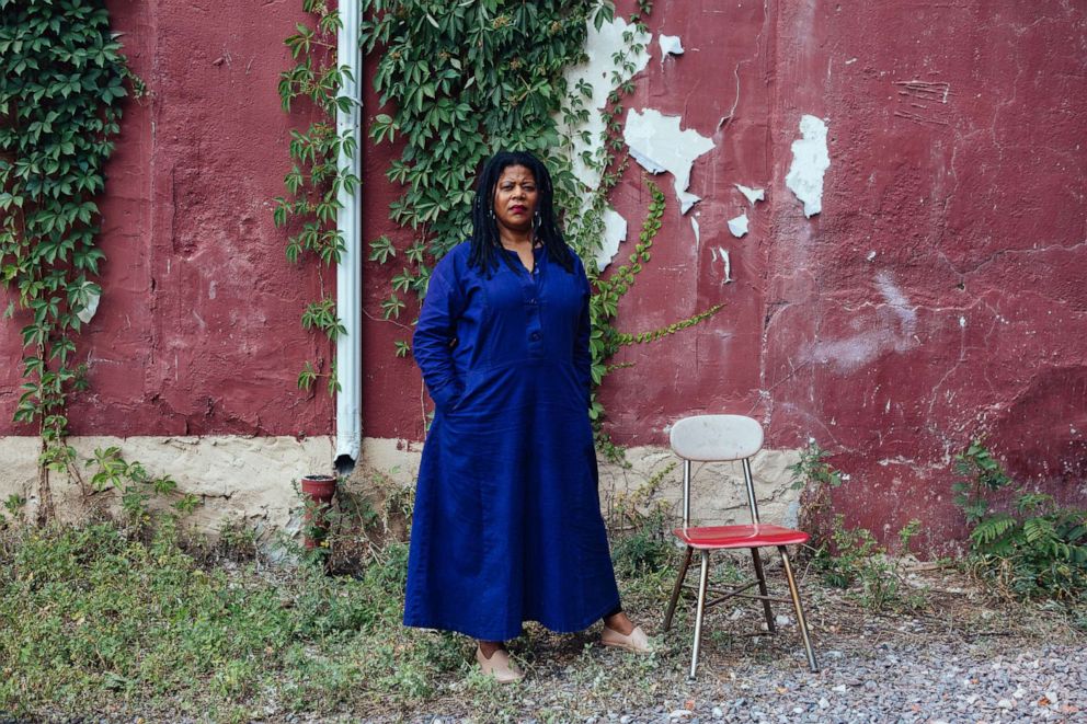 PHOTO: Artist Simone Leigh appears outside a studio in Philadelphia, on July 12, 2018.