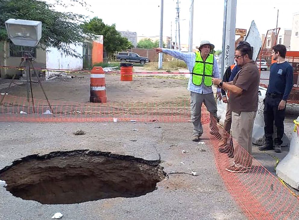 PHOTO: Members of the Phoenix Fire Department helped officials in Hermosillo, Mexico rescue a man after he fell into a sinkhole, Oct. 19, 2019.  