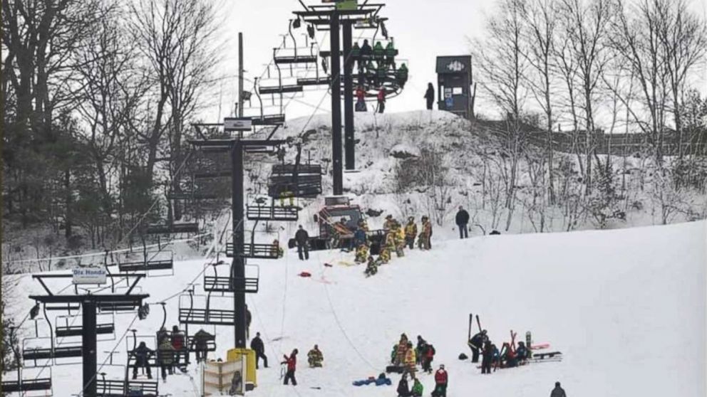 VIDEO: Chairlifts collide in ski-lift malfunction, injuring 5