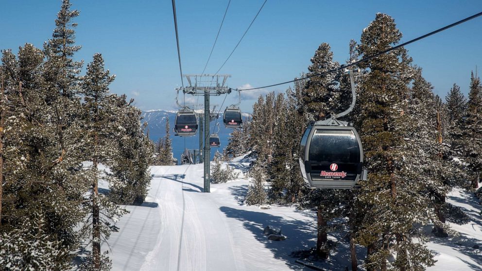 PHOTO: The ski lift at Heavenly Mountain Resort, April 15, 2021, in South Lake Tahoe, Calif.