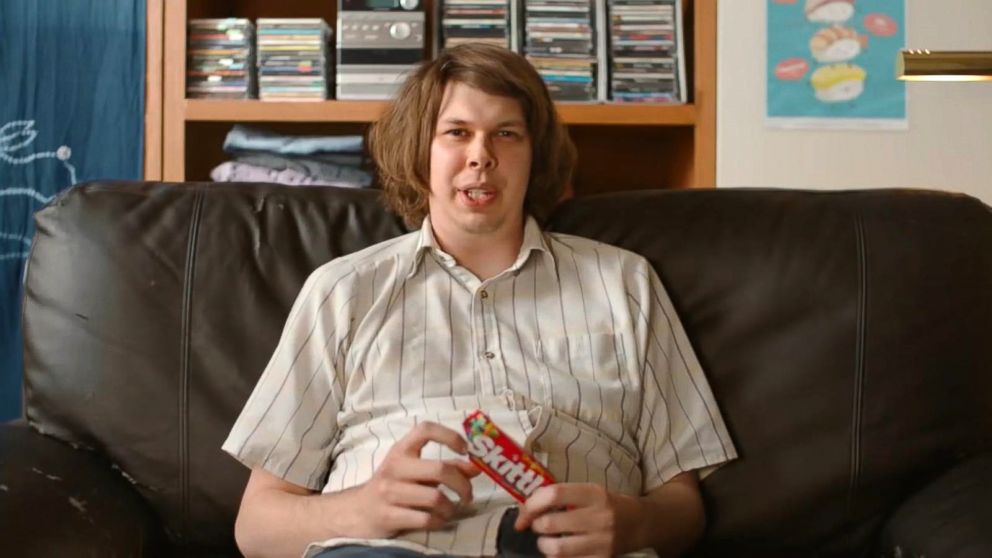 PHOTO: A man eats Skittles in a teaser for the ultra-exclusive Skittles Super Bowl ad.