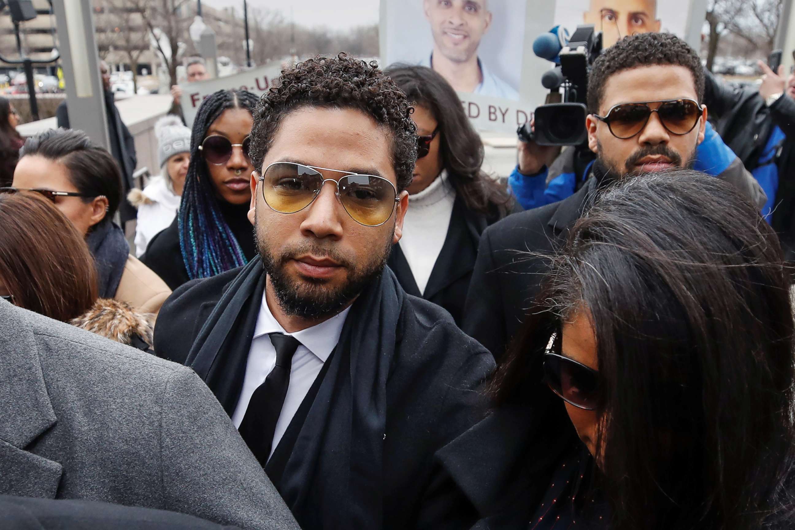 PHOTO: Former "Empire" actor Jussie Smollett arrives at court for his arraignment on renewed felony charges in Chicago, Feb. 24, 2020.