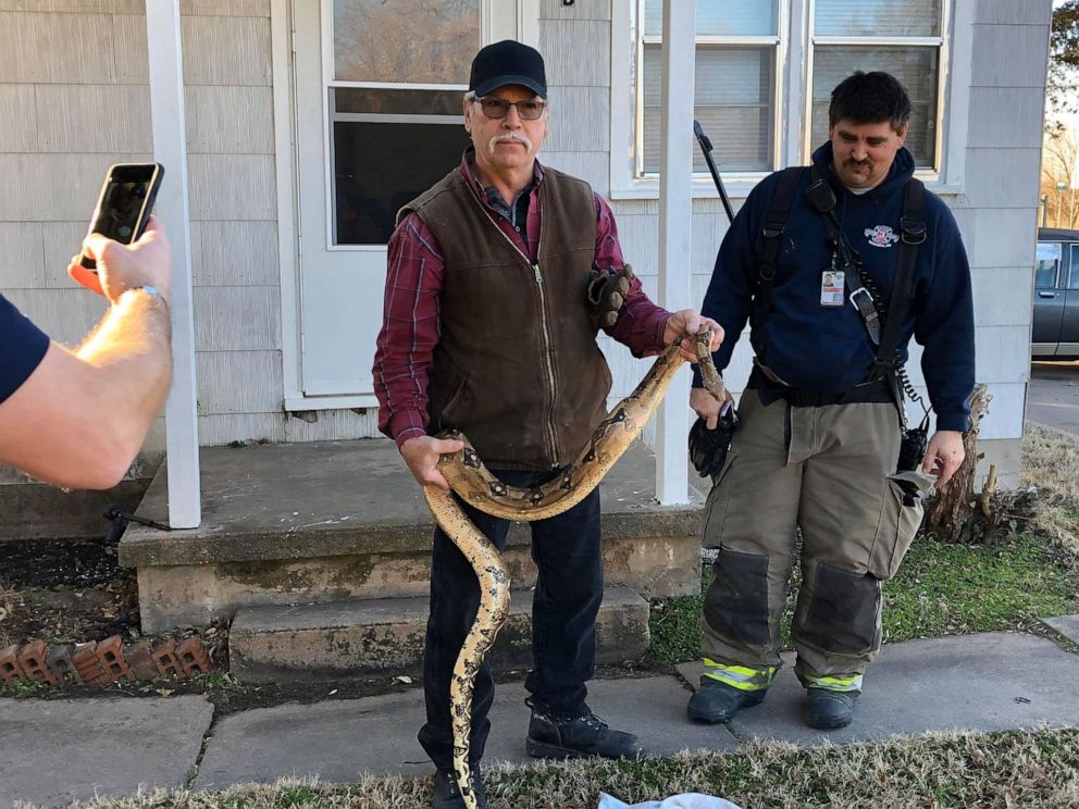 PHOTO: Firefighters were called to a home after a person reported finding a 6-foot boa constrictor on their couch, Jan. 27, 2020, in Rose Hill, Kansas.