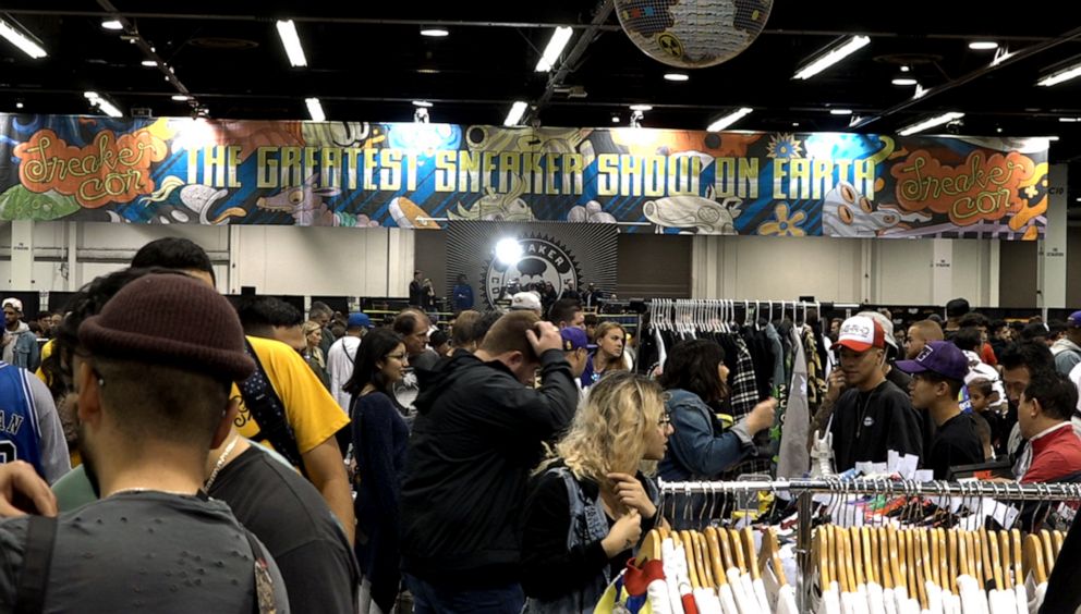 PHOTO: People attend Sneaker Con in Anaheim, Calif. 
