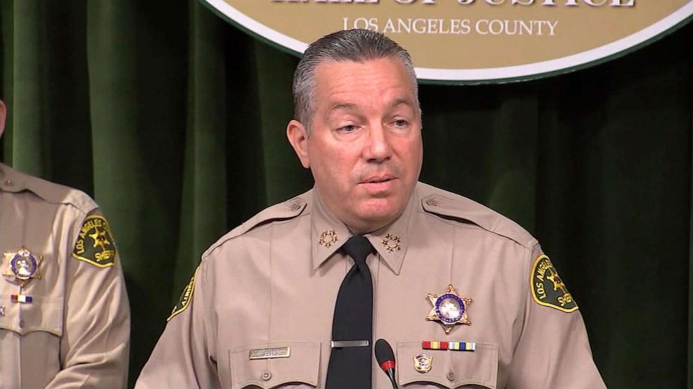 PHOTO: Los Angeles County Sheriff Alex Villanueva gives a press conference on August 28, 2019.