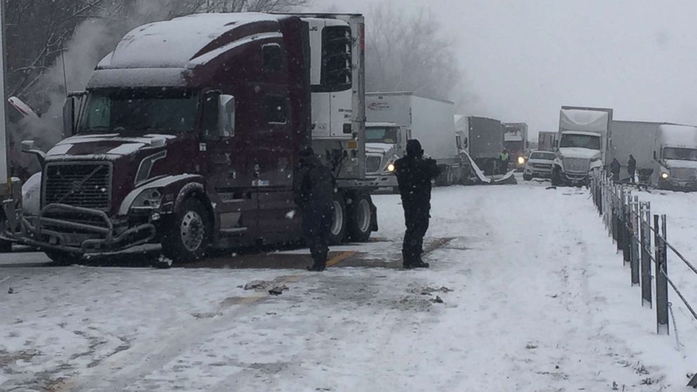 PHOTO: The Michigan State Police (MSP) is currently investigating a multi-vehicle crash on westbound I-94 near Hartford, Mich., at mile marker 45, Feb. 2, 2018.