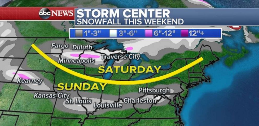 The heaviest snow from the first storm will stay in the northern U.S.