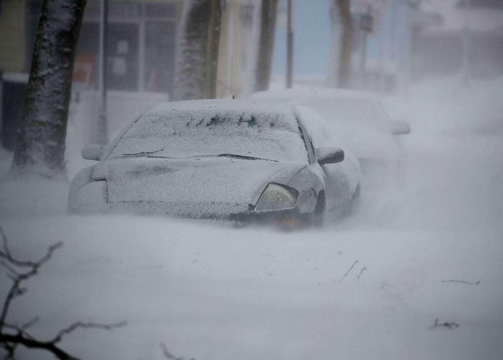 PHOTO: Cars buried in a snow drift during a storm, Jan. 4, 2018 in Ocean City, Md. 