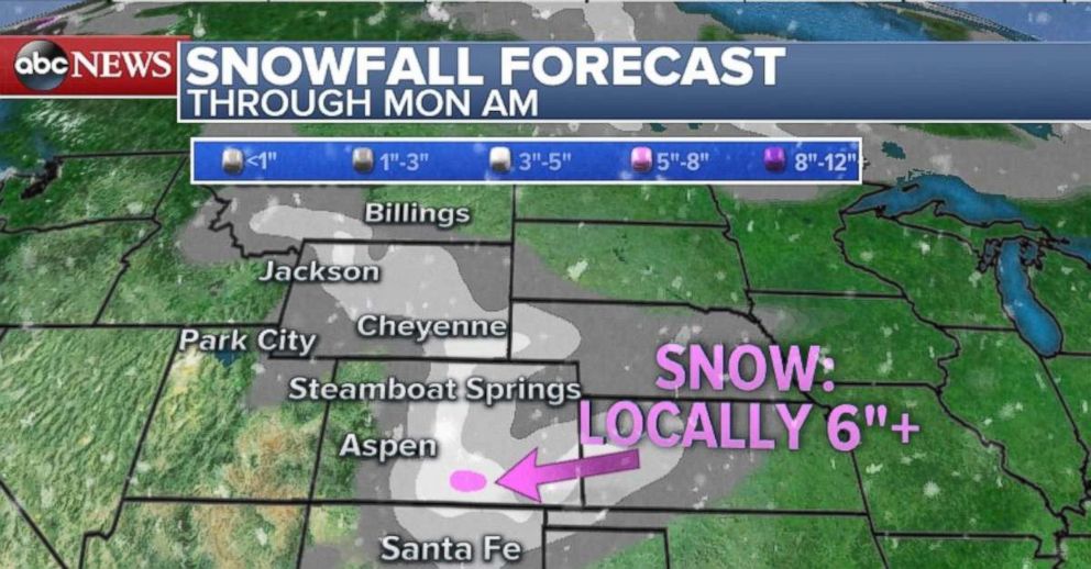 PHOTO: As much as 6 inches of snow could fall locally in part of Colorado through the weekend.