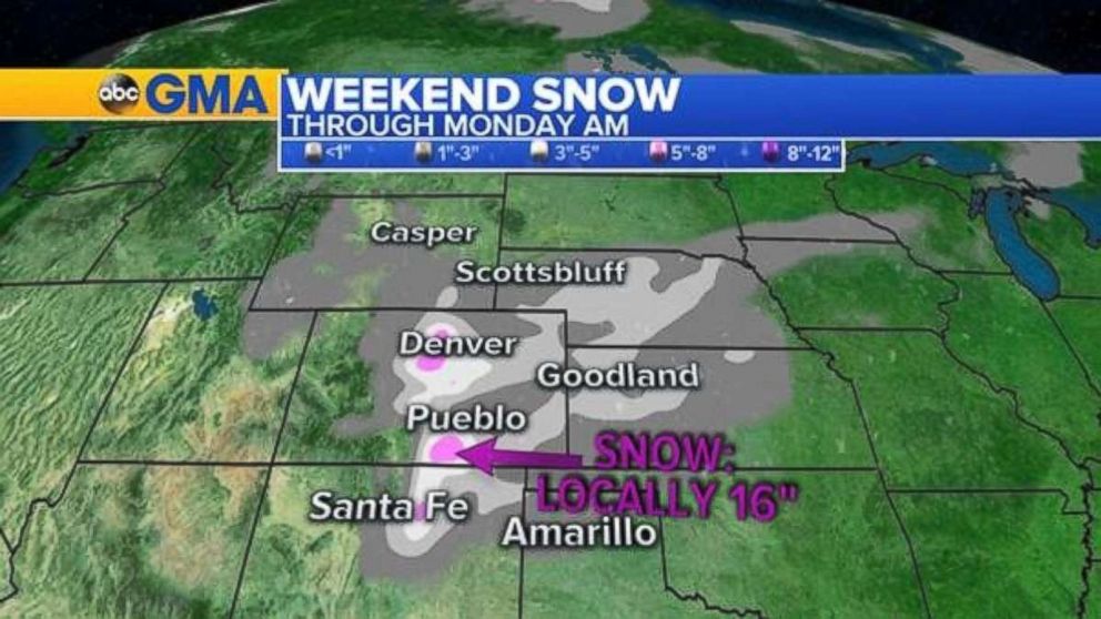 PHOTO: Over a foot of snow is possible in isolated locations in southern Colorado.