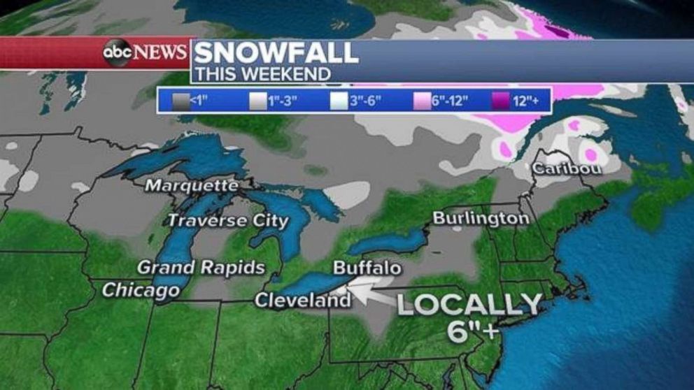 PHOTO: As much as half a foot of snow could fall along northeast Lake Erie due to lake effect snow over the weekend.