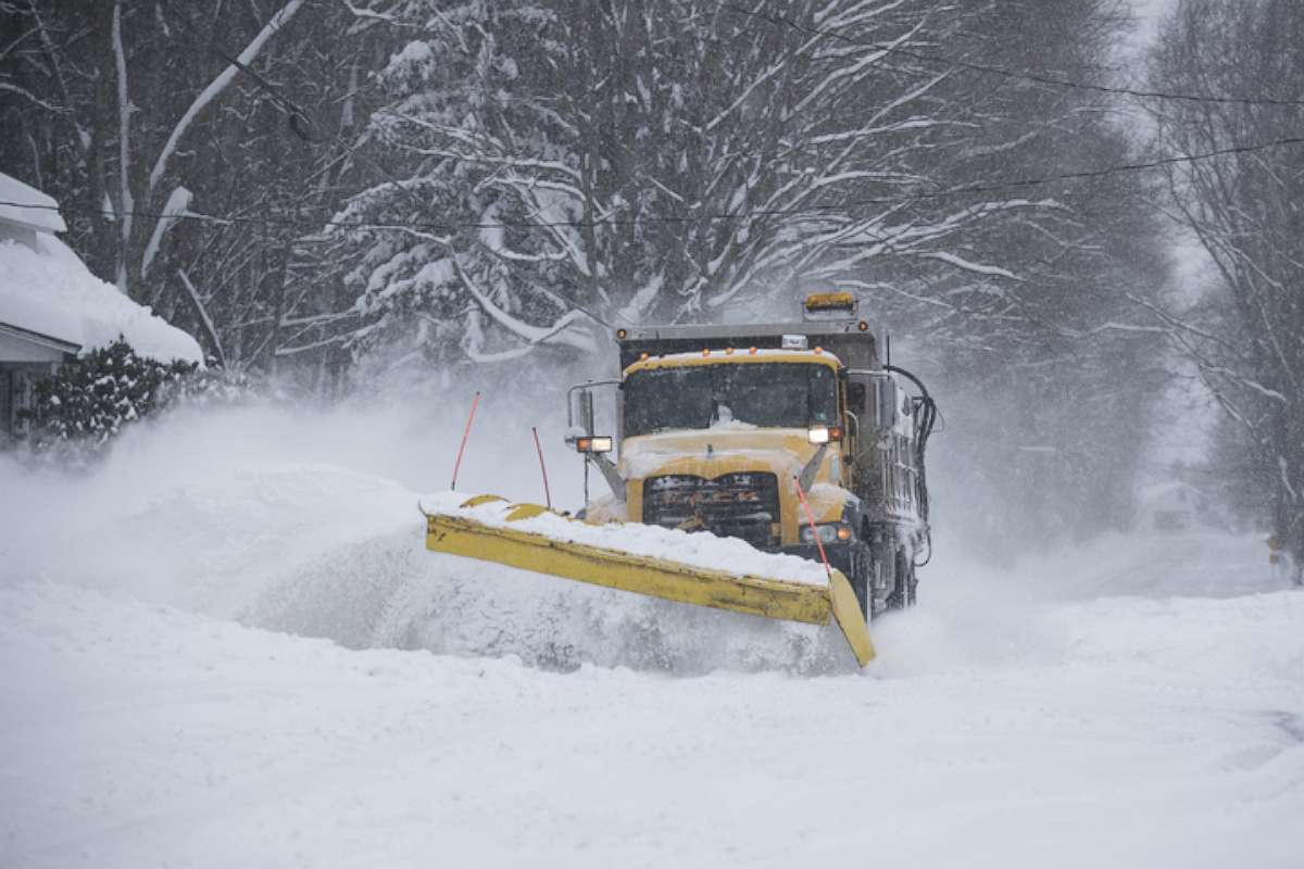 PHOTO: FILE: A PennDOT plow trucks work to clear roads in northeastern Pennsylvania following snow fall up to two feet on March 14, 2017 in Scranton City. 