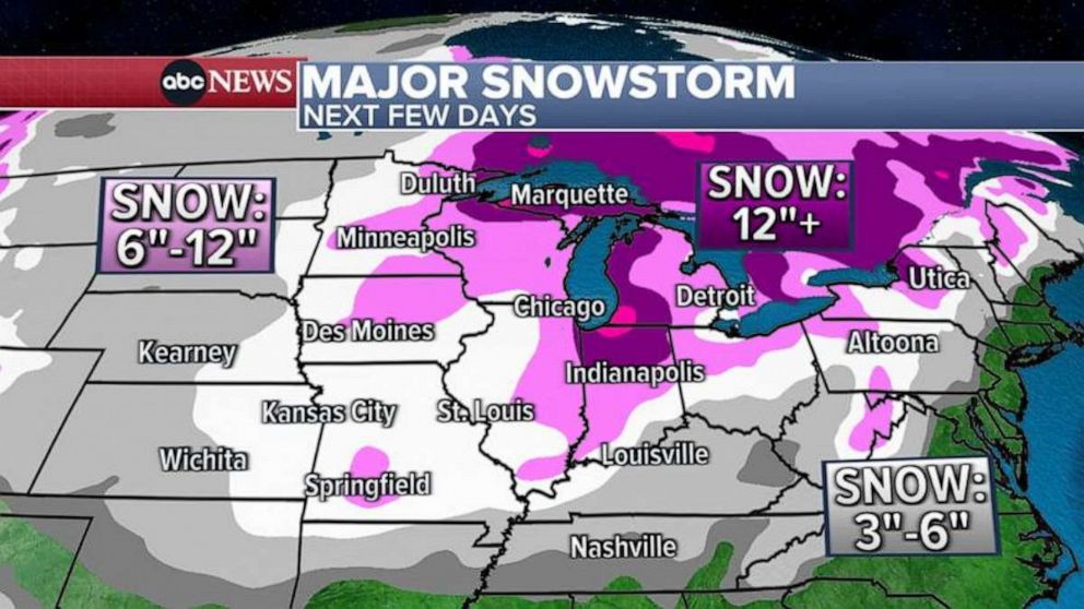 PHOTO: The Dec. 20, 2022 weather map is showing major snowstorm the next few days.