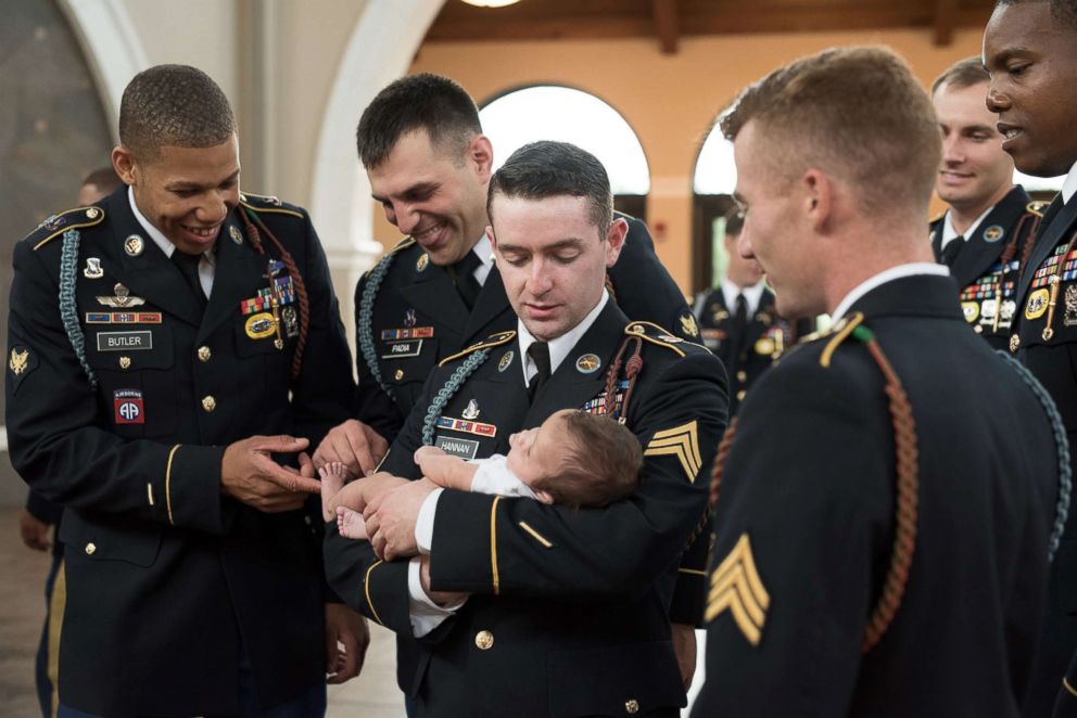 PHOTO: Christian Harris, the daughter of Army Specialist Chris Harris who was killed last year, took part in a special photo shoot with some of Harris' former comrades.