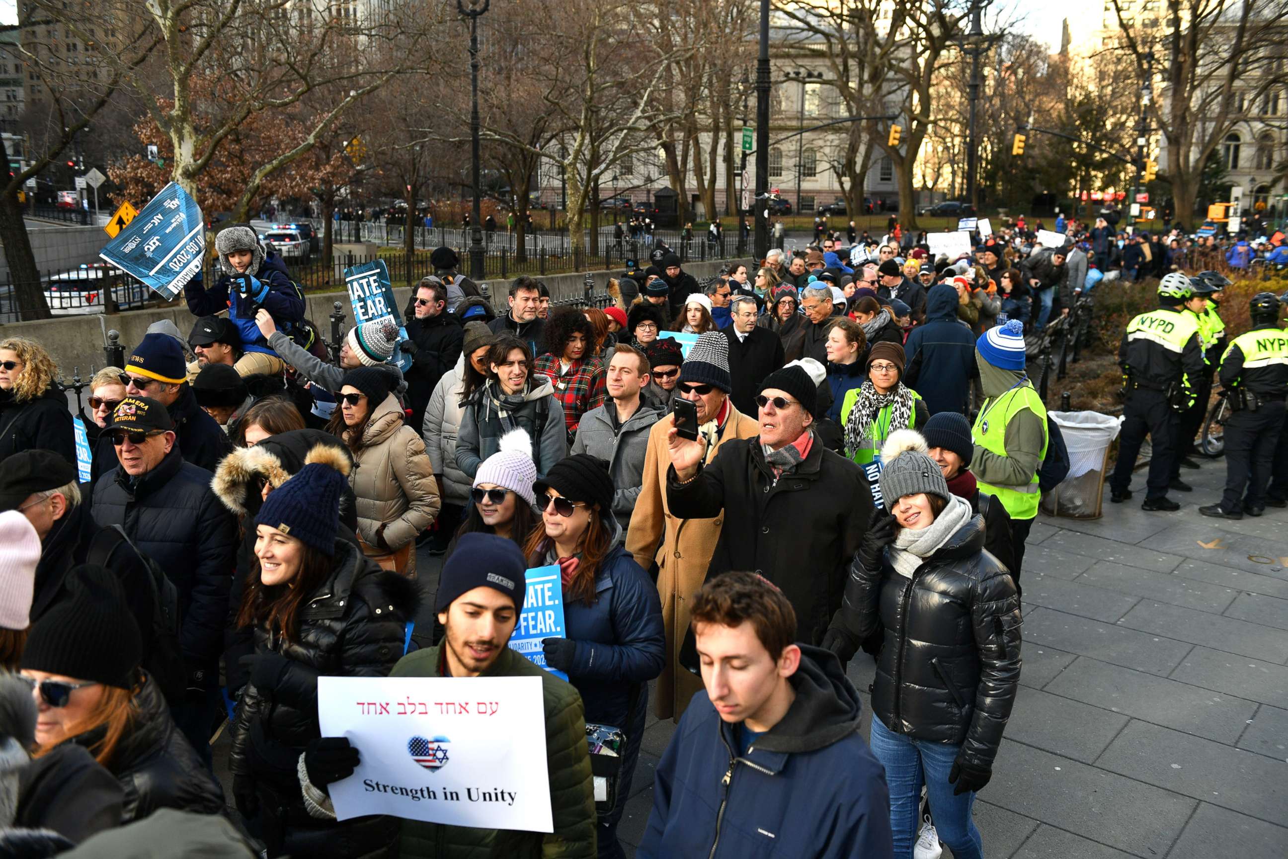 PHOTO: People attend the Solidarity March: No Hate. No Fear. in New York, Jan. 5, 2020.