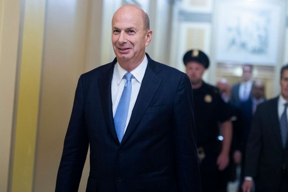 PHOTO: Gordon Sondland, U.S. ambassador to the European Union, arrives to the Capitol for his deposition as part of the House's impeachment inquiry on Oct. 17, 2019.