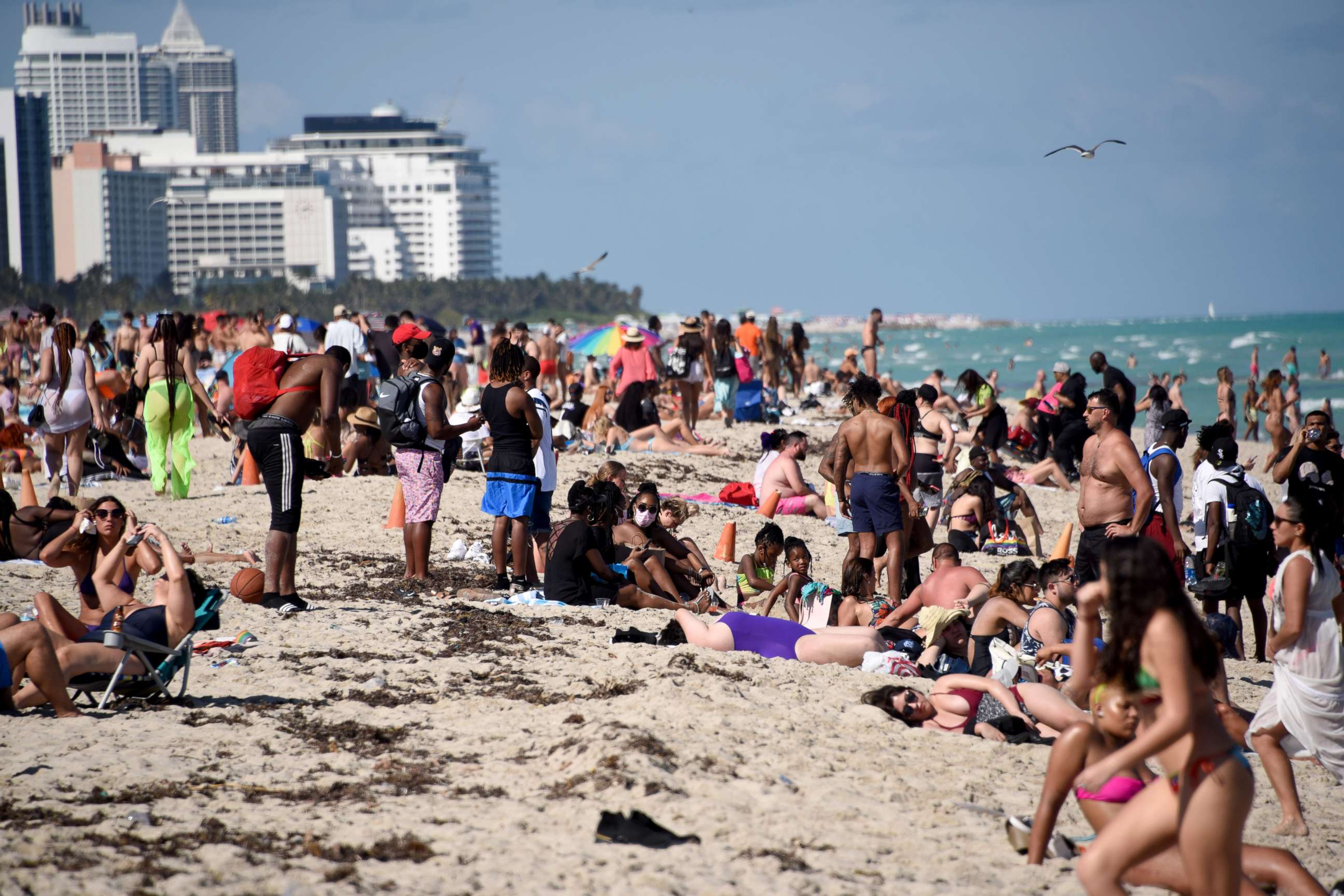 PHOTO: Beachgoers flock to South Beach, Miami, March 13, 2021, during Spring Break.
