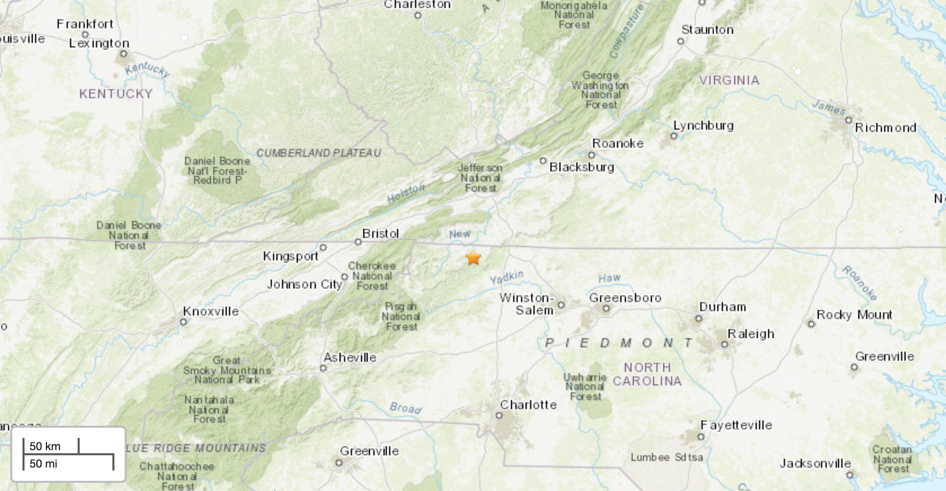 PHOTO: Map of the area affected by an earthquake, Aug. 9, 2020.