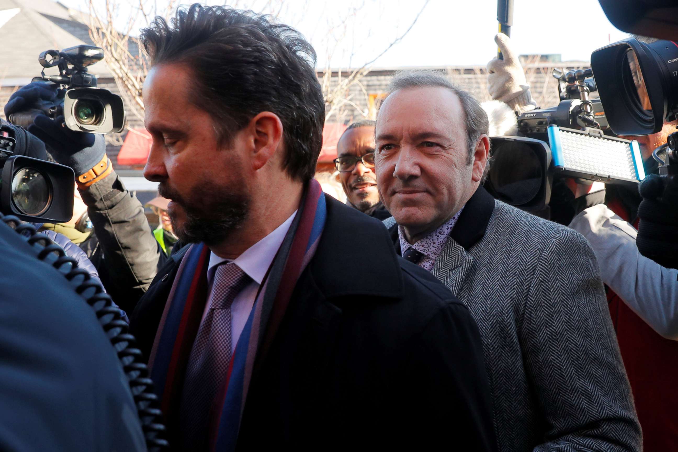 PHOTO: Kevin Spacey arrives to face a sexual assault charge at Nantucket District Court in Nantucket, Mass., Jan. 7, 2019. 