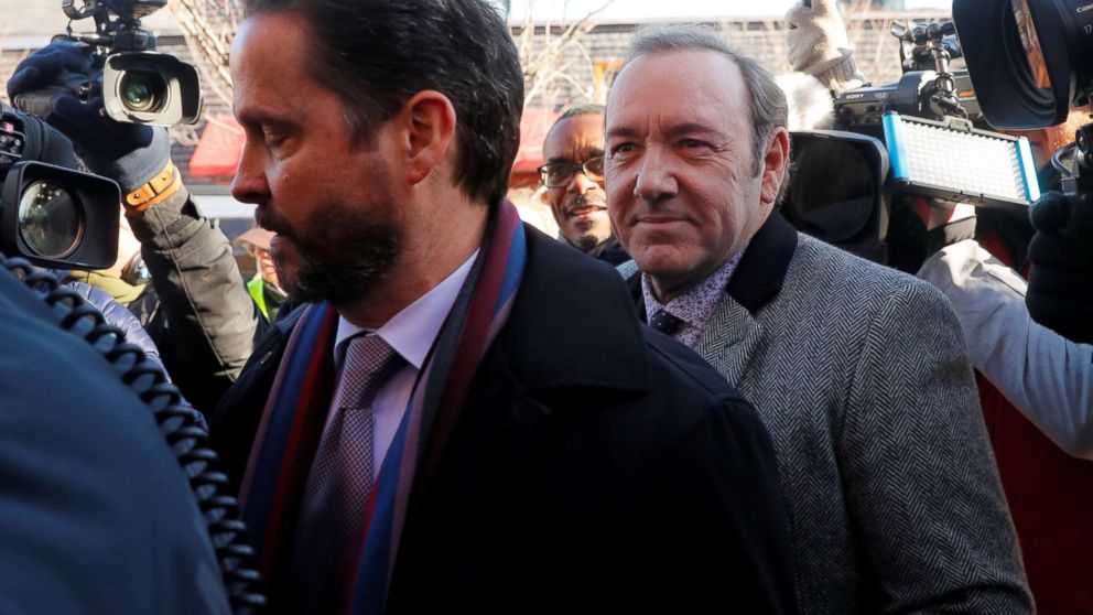 PHOTO: Kevin Spacey arrives to face a sexual assault charge at Nantucket District Court in Nantucket, Mass., Jan. 7, 2019. 