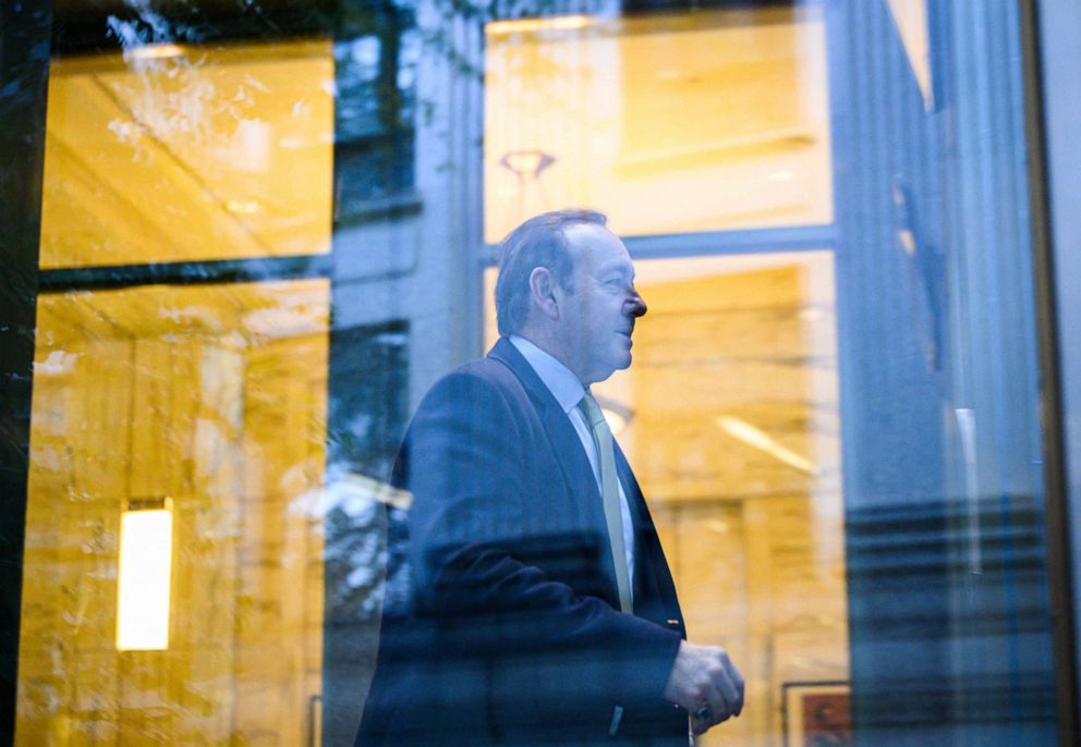 PHOTO: US actor Kevin Spacey arrives at United States District Court for the Southern District of New York on Oct. 20, 2022 in New York City.