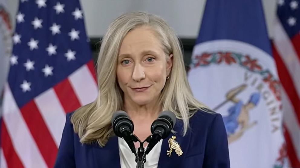 PHOTO: Virginia Governor Abigail Spanberger delivers Democratic response to the 2026 State of the Union address by President Donald Trump, Feb. 24, 2026.