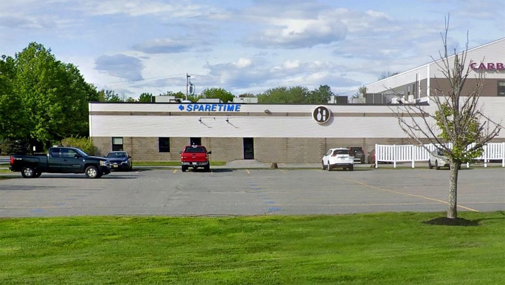 PHOTO: Sparetime bowling alley, the site of a mass shooting in in Lewiston, Maine, Oct. 25, 2023.