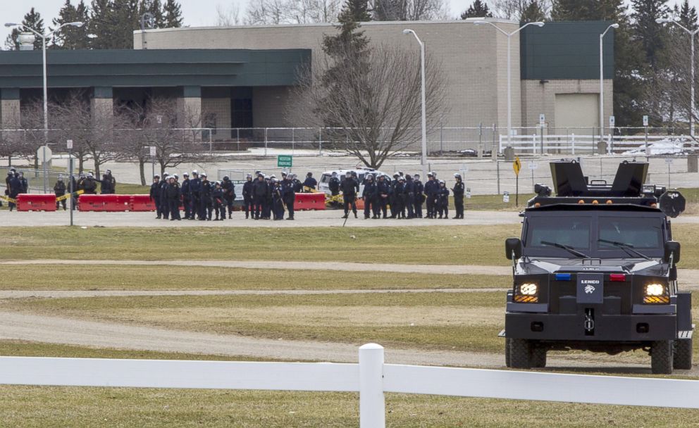 PHOTO: Police prepare for white nationalist Richard Spencer's visit to Michigan State University in East Lansing, March 5, 2018.