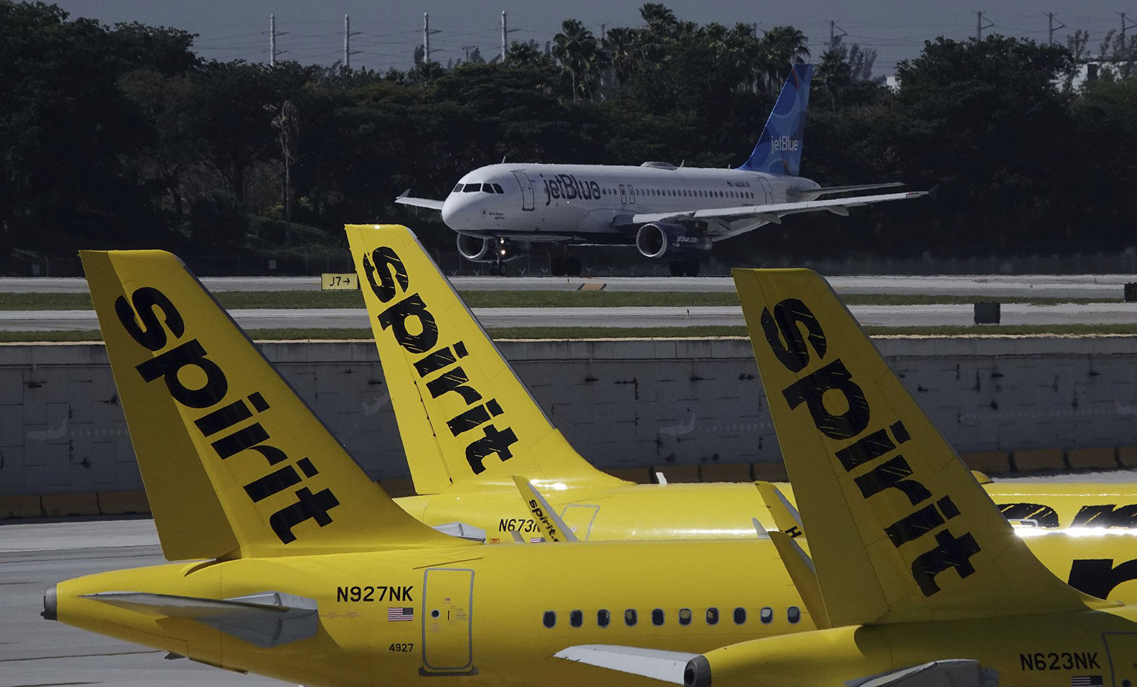 PHOTO: Spirit Airlines planes are seen at the Fort Lauderdale-Hollywood International Airport.